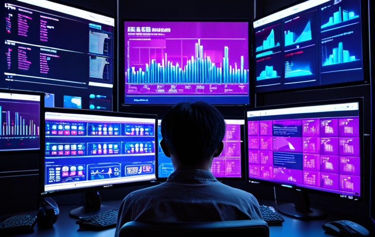A Chinese consumer sits at a desk, looking visibly frustrated, surrounded by multiple glowing digital screens. Each screen displays the same product but with drastically different prices, subtly illustrating "Big Data Price Discrimination." A complex, translucent web of data lines forms an "information cocoon" around the consumer, hinting at algorithmic manipulation and hidden traps in the digital economy. The background is a blurred, futuristic cityscape with neon lights, emphasizing the pervasive nature of these digital challenges. The overall aesthetic is dark and reflective, with deep blues, purples, and touches of neon, conveying a sense of being overwhelmed by technology. High detail, cinematic lighting.