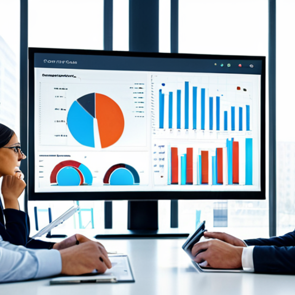 **

A modern office setting showcasing data analysis dashboards. A diverse team of professionals, fully clothed in appropriate business attire, are collaborating around a large screen displaying charts and graphs. The scene emphasizes data-driven decision making and business intelligence. "Safe for work," "appropriate content," "fully clothed," "professional," perfect anatomy, natural proportions, high quality.

**