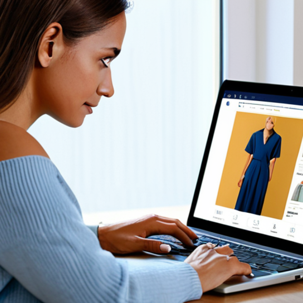 E-commerce Shopping**
"A fully clothed woman browsing an e-commerce website on her laptop at home, researching product reviews and details before making a purchase, safe for work, appropriate content, modest clothing, perfect anatomy, correct proportions, natural pose, professional, bright indoor lighting."
**