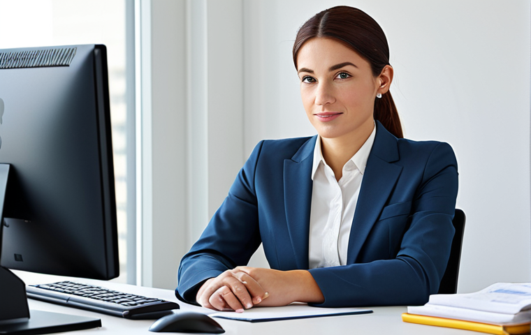 소비자중심 경영 사례와 성공적인 시장 전략 연구와 분석 - Modern Businesswoman**

"A professional businesswoman in a modest business suit, sitting at a clean ...