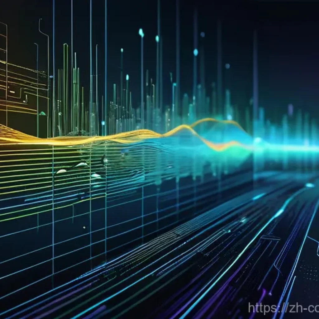 소비자 행동 데이터를 활용한 비즈니스 혁신 사례 분석 - **Prompt:** A highly detailed, abstract visualization depicting a dynamic flow of consumer behavior ...