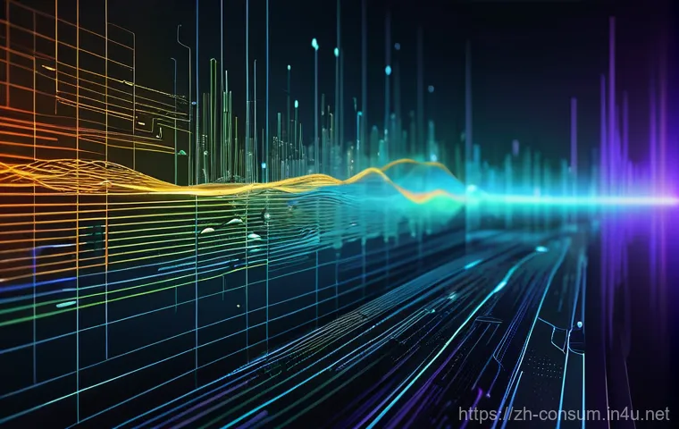 소비자 행동 데이터를 활용한 비즈니스 혁신 사례 분석 - **Prompt:** A highly detailed, abstract visualization depicting a dynamic flow of consumer behavior ...