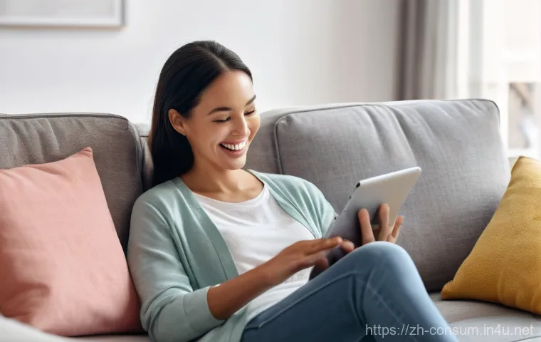 소비자 행동 데이터와 관련된 비즈니스 성공 사례 - **Prompt:** A young, cheerful woman in her early thirties, dressed in comfortable, modest casual wea...