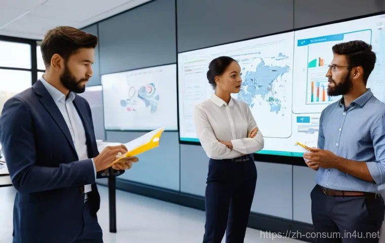 소비자전문기술사 커리어 개발 방법 - **Prompt:** A diverse group of professional engineers, both male and female, in a bright, modern tec...