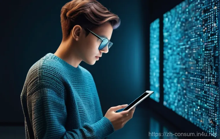 소비자 보호와 관련된 공공 서비스 설계 - **Prompt 1: Navigating Digital Traps**
    "A detailed, wide-angle shot of a young adult, gender-neu...