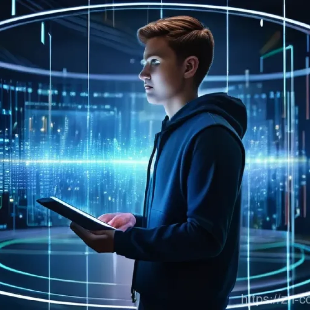 소비자 보호와 관련된 혁신적 연구 동향과 사례 분석 - **Prompt 1: Digital Data Security**
    A futuristic, clean illustration depicting a young adult, ge...