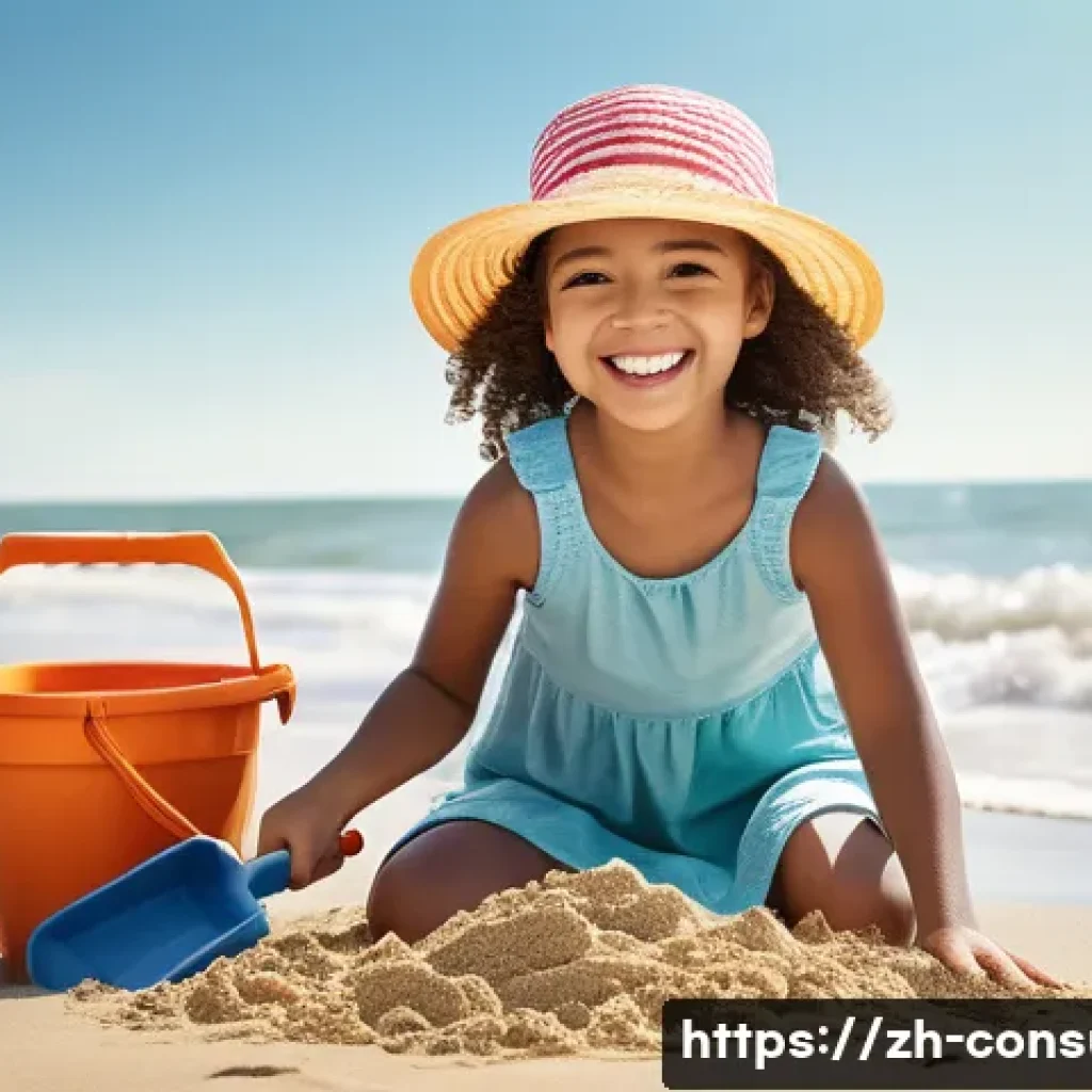 소비자전문기술사와 법률 전문가의 협력 - **Prompt:** A young girl, around 7 years old, wearing a cute, brightly colored sundress and a sun ha...