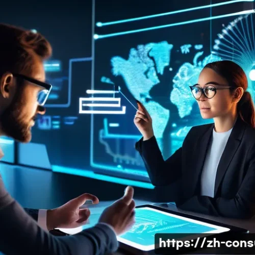 소비자 행동 데이터 활용과 서비스 디자인 혁신 - **Prompt 1: Data-Driven Empathy in Action**
    "A sleek, futuristic workspace illuminated by the so...