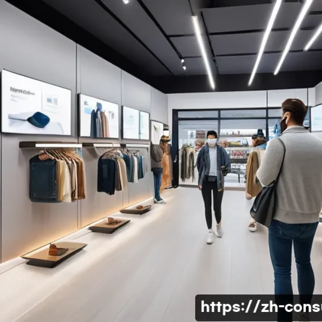 소비자 행동 데이터를 활용한 맞춤형 서비스 - A modern smart retail store interior featuring advanced sensor technology and AI-powered smart displ...