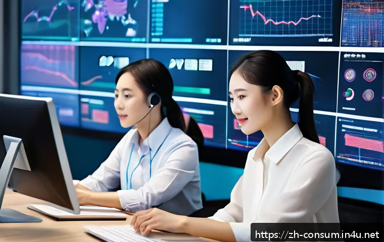 소비자 행동 데이터 기반 전략 수립 - A modern, sleek office environment showing a diverse team of Chinese-speaking data analysts intensel...