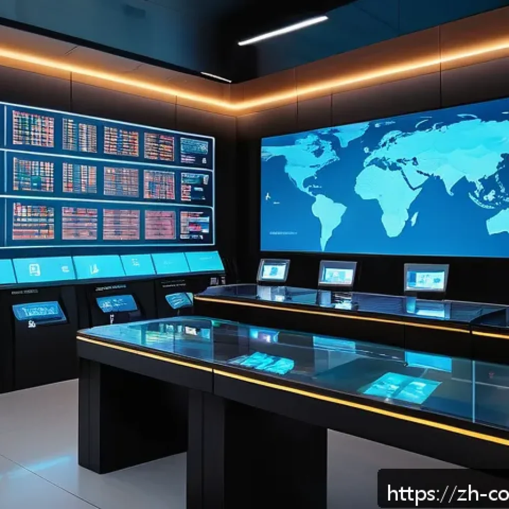 소비자 보호 관련 정책 사례 연구 - A futuristic digital marketplace scene illustrating intelligent regulatory systems in action: a slee...