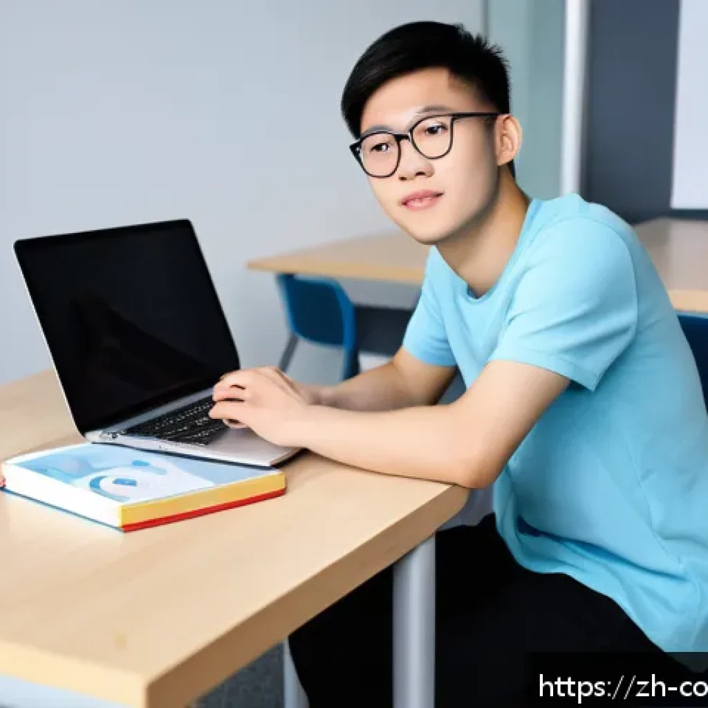 소비자전문기술사 자격증 취득 과정 - A modern study room scene featuring a young Chinese adult student sitting at a sleek desk with multi...