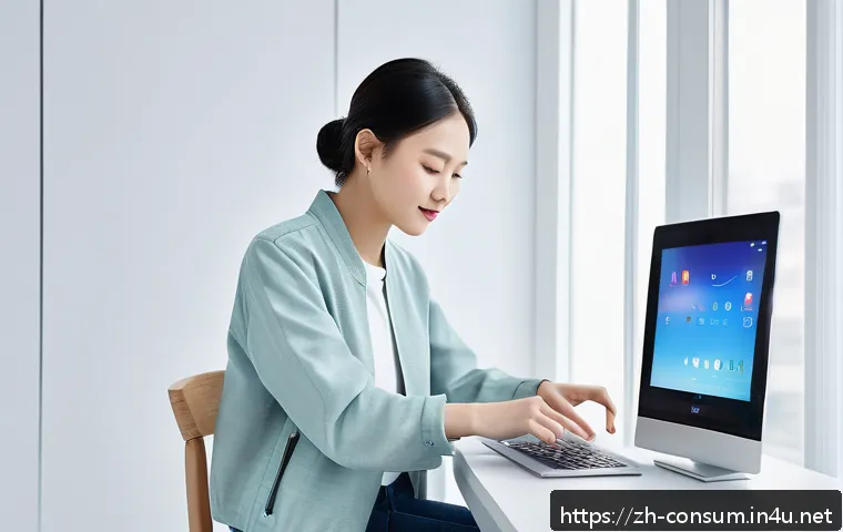 소비자 행동 변화와 마케팅 전략 - A modern digital consumer scene showing a young Chinese woman browsing personalized electronics on a...