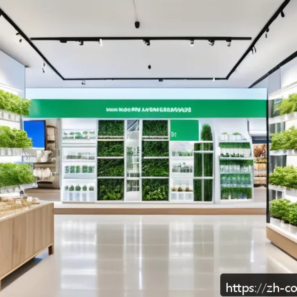 소비자 행동 데이터를 활용한 지속 가능성 혁신 전략 - A modern eco-friendly retail environment showcasing a digital e-commerce platform interface emphasiz...
