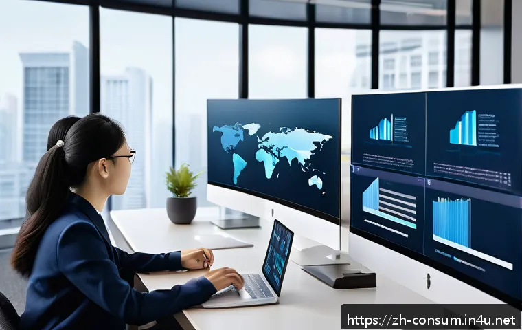 소비자 행동 데이터를 활용한 신제품 개발과 성공 사례 - A modern office scene showing a diverse team of professionals analyzing user behavior data on multip...